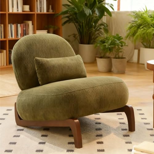Olive Green Armless Accent Chairs, Comfy Upholstered Cloud Accent...