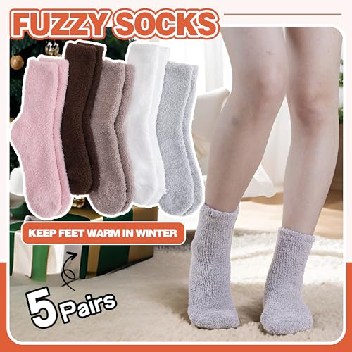 Image of Fuzzy Socks Fluffy Thick Warm Winter Soft Cozy Plush Sleep Home Fleece Cabin Soft House Socks for Women Men