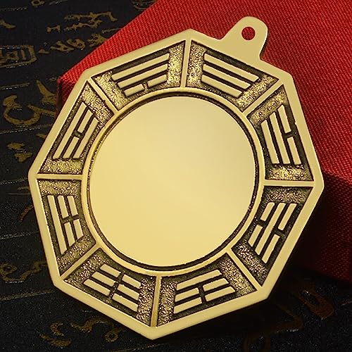 Big Feng Shui Wudang Mountain Brass Bagua Mirror Brass Protection Charm + Gift Bag Y1053, Aurichalceus, 9.4L x 8.6W cm - Image 3