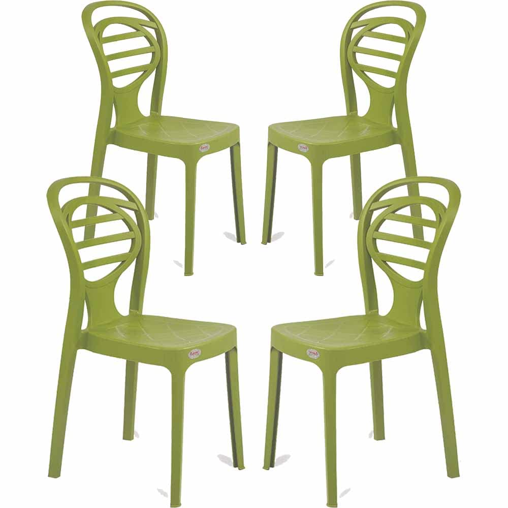 SkyGlamour Supreme Oak Plastic Chair| Armless Chairs for Living