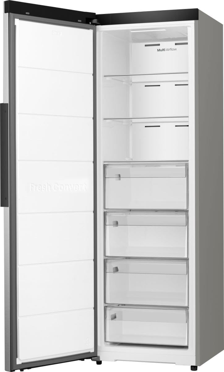 Hisense FT3K310SAIE - Congélateur 1 Porte Pose Libre Kitchen Fit, Classe E, 312 L, Hauteur 185,6 cm x Largeur 59,5 cm, Couleur Inox, Ventilation Inférieure, Ouverture de Porte 90º, Refroidissement