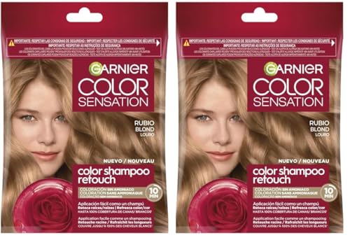 Garnier Color Shampoo Retouch Coloration Permanente blond - 100% Couverture Cheveux Blancs - Dure Jusqu'à 4 Semaines