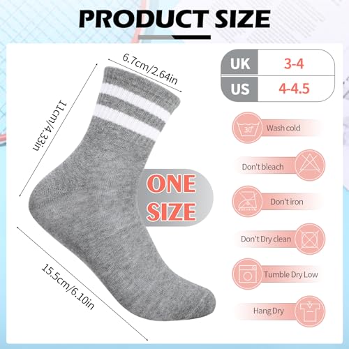 Jspupifip 6 Pairs Kids Athletic Socks, Boys Girls Cotton Socks 6-12 Years, Crew Sports Sock for School Daily Wears2