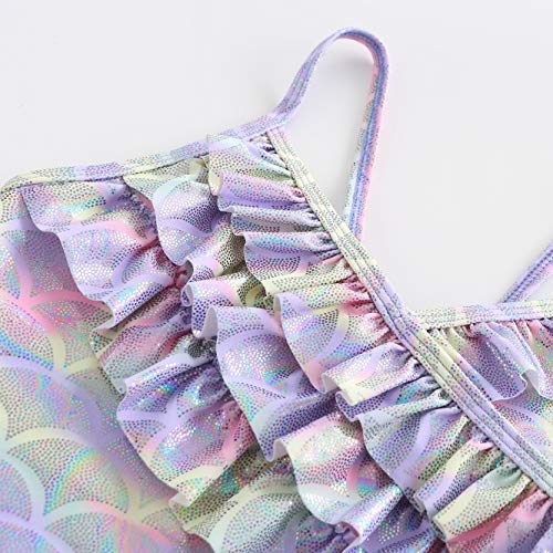 Image of Girls One Piece Swimsuits Hawaiian Ruffle Swimwear Beach Bathing Suit