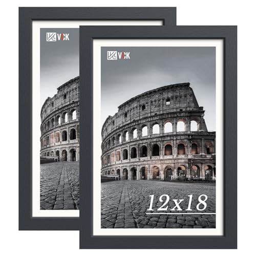 VCK 12x18 Frame Set of 2, High-End Black Wood, for Poster Artwork