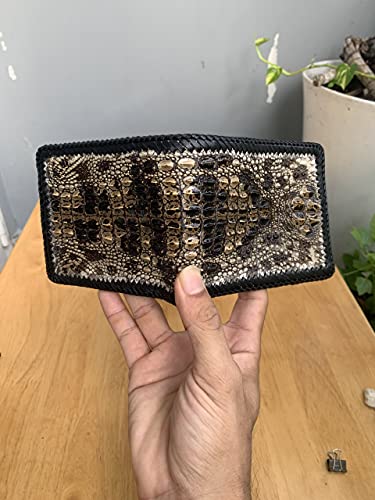 Genuine Natural alligator crocodile leather skin bifold wallet for men, more manly (Edge Stitching)2