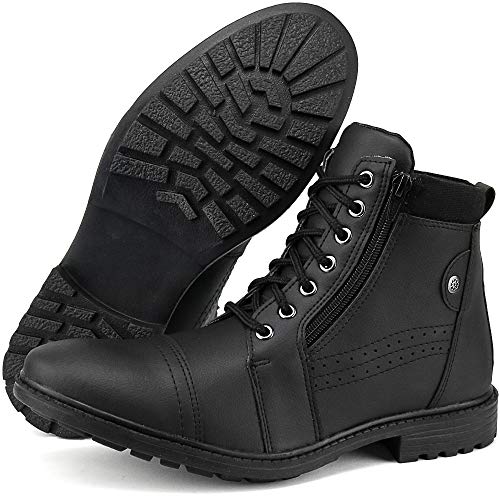 Kit de Tênis Caminhada Com Bota Coturno Tratorada Sapatofran Confortável (37, PRETO-PRETO)