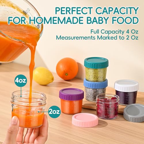 Dehov 6-Piece Glass Baby Food Jars