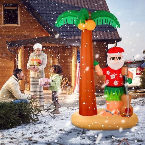 Père Noël gonflable résistant de 2,4 m avec lumières LED intégrées pour fête en extérieur - 7