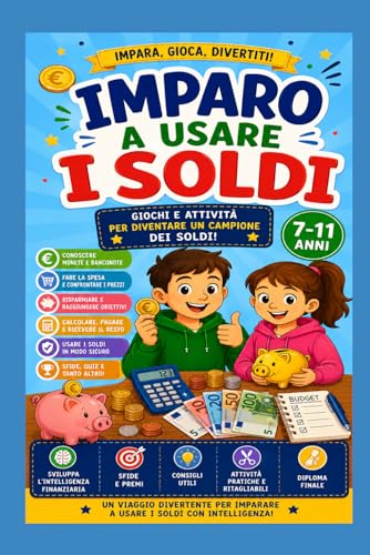 Imagen de Imparo a usare i soldi: Libro educativo facilitato per bambini