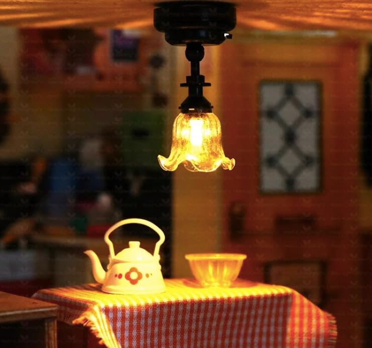AirAds 1:12 Scale Dollhouse Miniature Sconce Carriage lamp LED Light Dolls House Exterior Light Magnetic-Switch Light