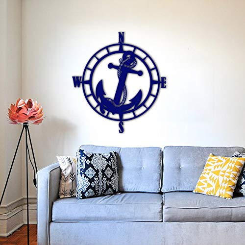 Miniatura 4 de Nautical Themed Compass Rose Metal Art with Anchor