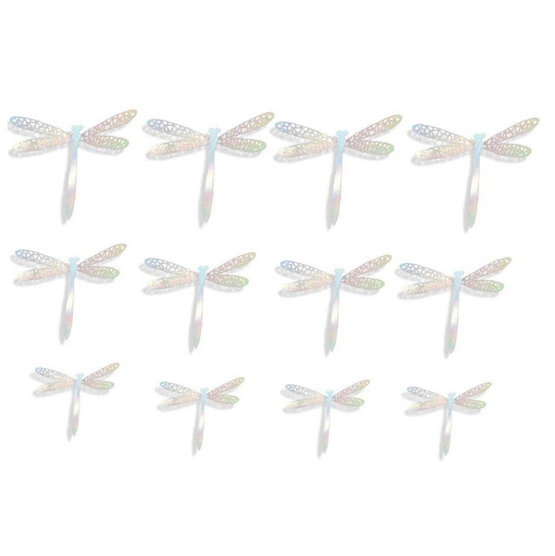 Danlai Silver 12Pcs 3D Dragonfly Wall Sticker Wedding Party Decoration Pvc Hollow Wall Stickers Art Decor Crafts Home Decor