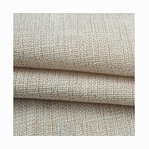 Tela de Lino Natural Tejido de Costura Material de Tapicería para Manteles, Muebles Blandos, Cortinas, Decoración（150 cm Ancho）(Color:Beige)