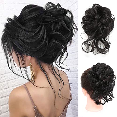Messy Bun Hair Piece Hair Extension Scrunchie Tousled Updo Hair Buns Hair Piece With Elastic Rubber Synthetic Hair Extensions Ponytail Hair Piece For Women （2/33）