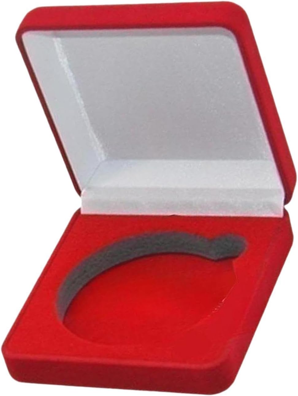 Presentation Display Box Holder Dustproof Collection Case Storage Case for Jewelry Exhibitions Ceremonies, Clear Acrylic Display Case for Collectibles, Figures, Cards, and Model Cars- Red