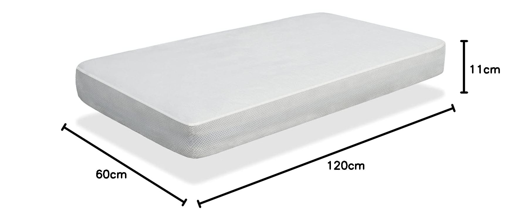 DORMISSIMO Materac łóżeczko dziecięce Born 60 x 120 H 11 cm + klin podnoszący 15 + prześcieradło ochronne 60x120 cm