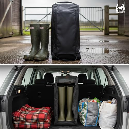 Gummistiefeltasche, wasserabweisend, kompatibel mit großen Gummistiefeln und Wanderstiefeln, Schwarz , Taschen-Organizer