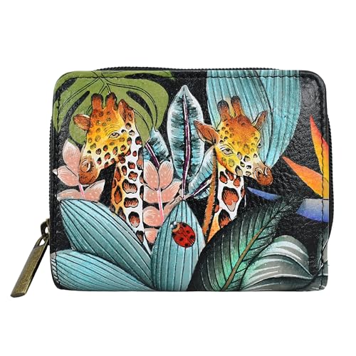 Anna by Anuschka Women's Hand-Painted Original Leather RFID Double Compartment Wallet
