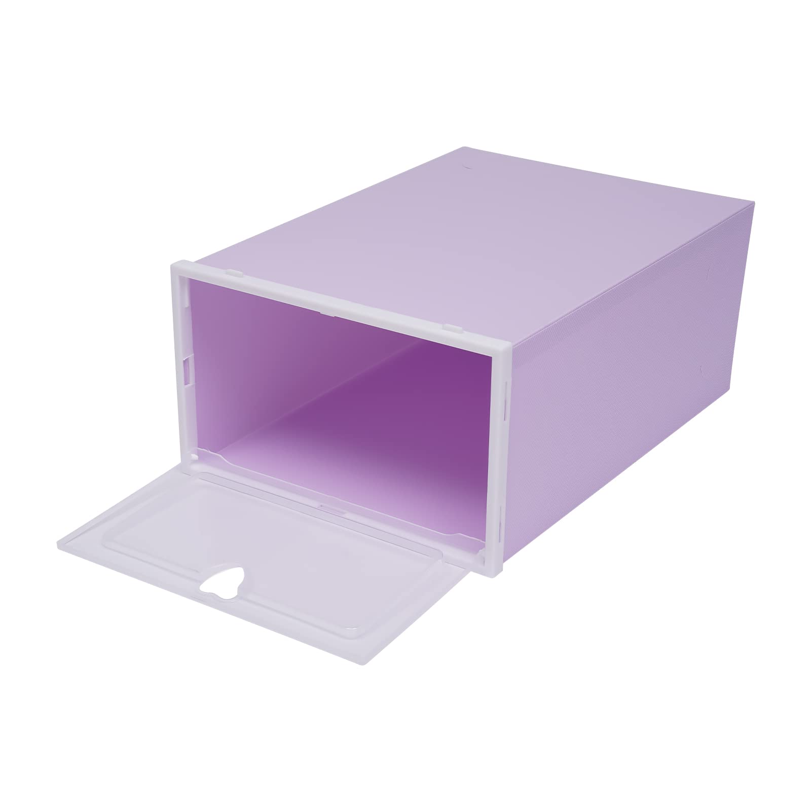 Scarpiera blu/viola/rosa/verde (opzionale), set da 20 pezzi, scarpe da allenamento, tacchi alti e pantofole, contenitore impilabile, trasparente (viola)