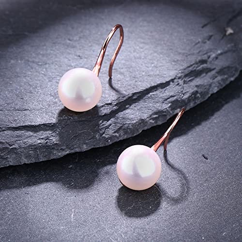 Pendientes Colgantes Damas Pendientes Elegantes Naturales Pendientes de círculo de Perlas de Agua Dulce Damas Elegante Retro Joyería de Fiesta Pendientes Mujeres