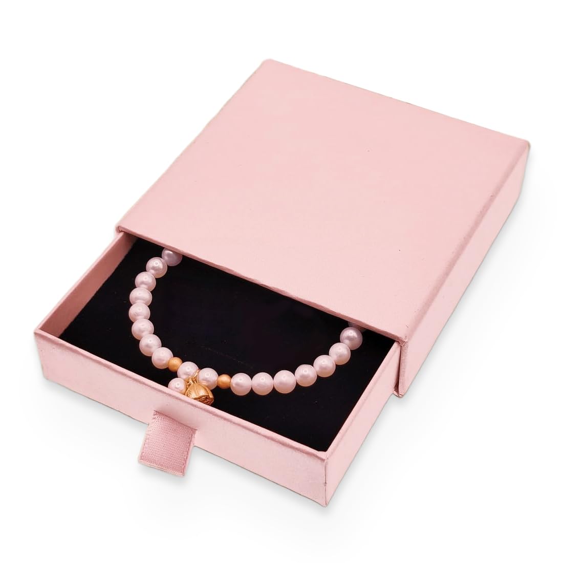 Scatola Portagioielli 9x9x1.7 Cm - Confezione Regalo In Cartone Rosa Con Interno In Spugna - Foto 2