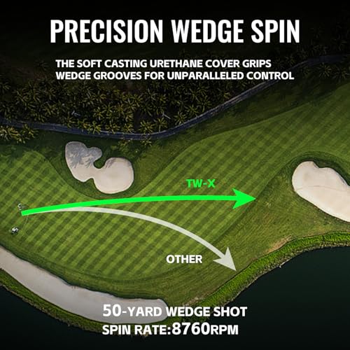 Image of Honma TW-X /S Golf Balls,3-Piece Cast Urethane Cover,Precision Spin Control & Long Distance,Tour Level Golfballs with Soft Feel for Moderate to Fast Swing Speeds Golfer,1 Dozen
