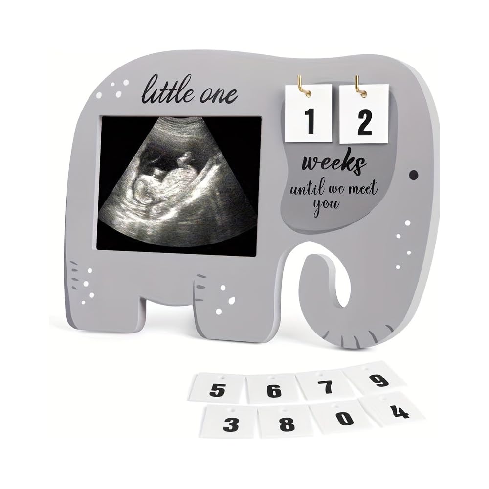 FEIFEI'S BOW Baby Scan Photo Frames, Baby Sonogram Picture Countdown Weeks, Pregnancy, Announcement, Ultrasound Pregnant Mom Wooden Mum To Be(Set01)