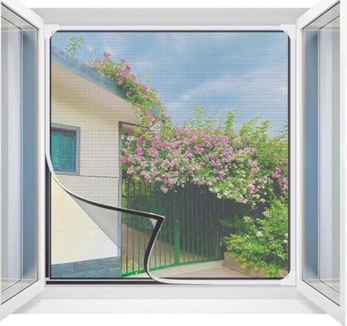 Flow fire 130x150cm Zanzariera Magnetica, Fai Da Te in Zanzariera Finestra Magnetica Facile da installare, Zanzariera Fissa con Telaio Adatto a Finestre di Diverse Dimensioni