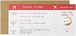 CJ&M Personalised AEROPLANE Scratch Boarding Pass, Surprise Holiday, Vacation, Birthday gift, Faux fake boarding pass, Surprise travel reveal