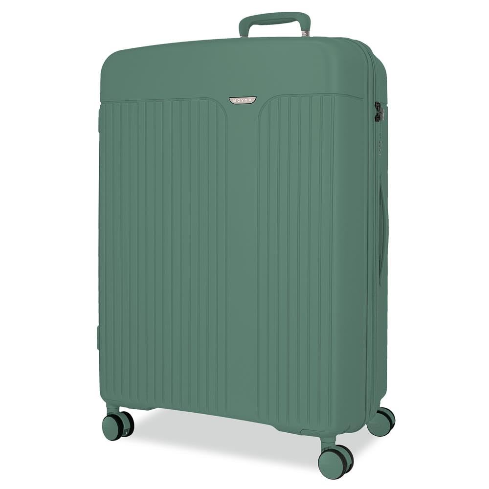 Movom Maleta Grande Verde Oscuro 53x78x31 cm Rígida ABS Cierre TSA Integrado 108L 4,8kg 4 Ruedas Dobles