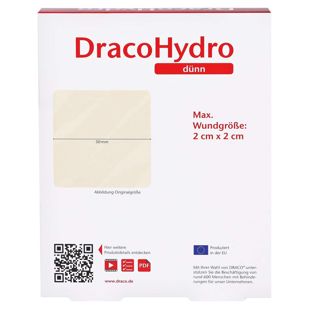 dünn Hydrokoll. Wundauflage 5x5 cm, 10 Stk, Alkoholfrei, Wundschutz und -pflege, Wundverband, Mundpflege