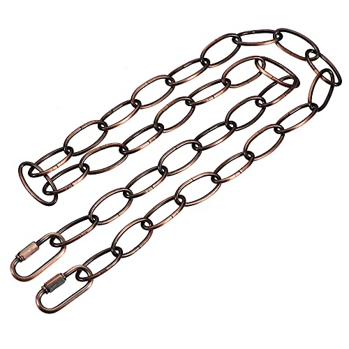 Image of MECCANIXITY Pendant Light Fixture Chains, 3mm Thick 1m Long Chandelier Hanging Links with Chain Connectors, Red Bronze 1 Set