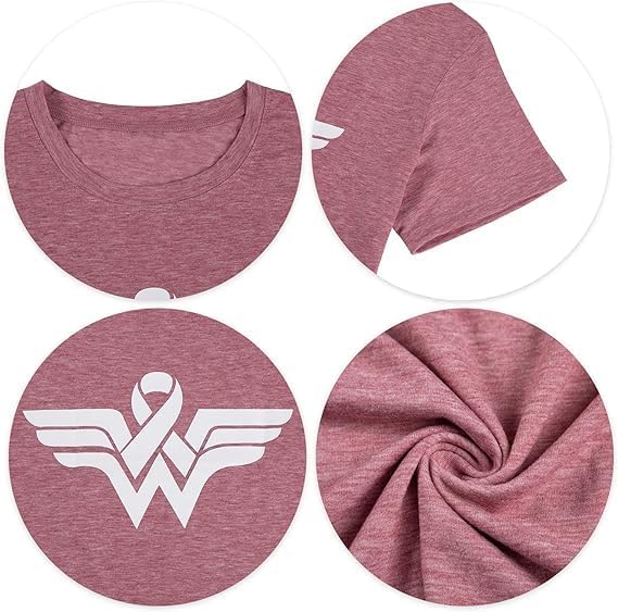 Breast Cancer Shirts for Women Pink Ribbon Breast Cancer Awareness Shirts Cancer Care Gifts Short Sleeve Tee Top - Image 5