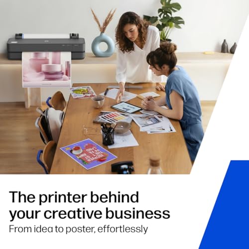 Image of HP DesignJet T210 Large Format 24-inch Poster Printer, for Easy Poster & CAD Printing. Includes up to 1-Year of Ink (8AG32L) - New Model