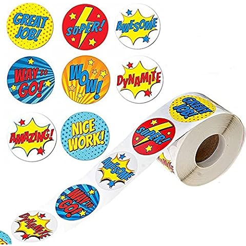 zatyorg Reward Stickers For Children,500 Stickers for Kids in 8 Designs Reward Stickers for Teachers 1 Inch Teacher Supplies for Classroom, Potty Training Stickers, Motivational Stickers Cover
