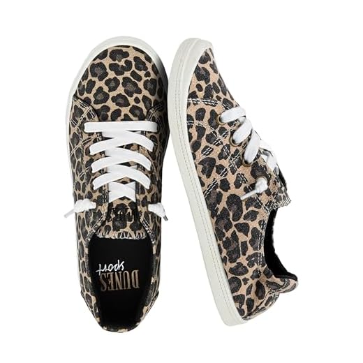 Dunes Sport Reesa Canvas Sneaker, Cheetah 8.5