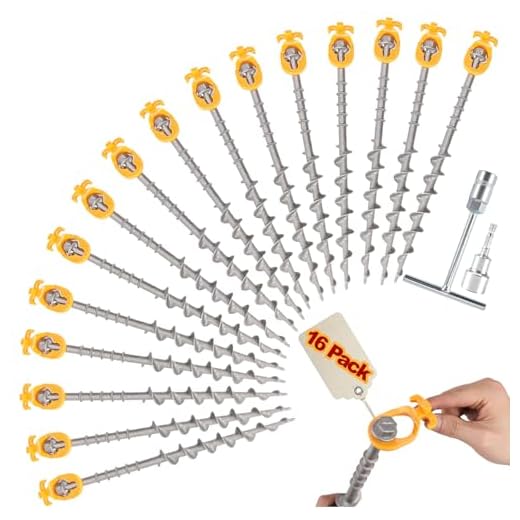 Best sand anchor for beach umbrella Keltrion Heavy Duty Screw in Tent Stakes