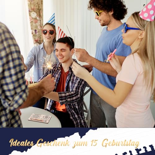 Otuuz Geldgeschenke Geschenke zum 15 Geburtstag für Jungen Mädchen Geschenkset Enthält Holzkarte zum Geburtstag und Reagenzglas Geburtstag Geld Gutschein Verpackung Geschenkverpackung