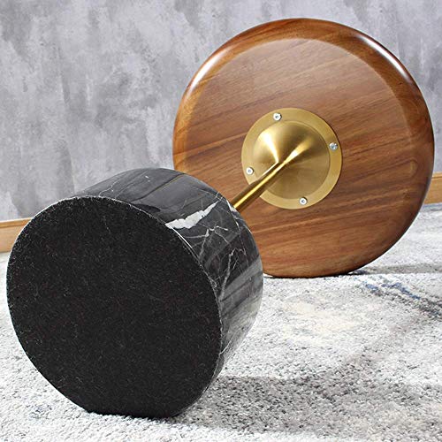 Table basse bois massif et marbre au design chic - 5