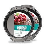 Baker's Secret 2pcs Nonstick Round Cake Pan 9', Carbon Steel Pan with Premium Food-Grade Coating, Non-stick Cake Pan for Birthday Cakes and others, Bakeware DIY - The Classic Collection