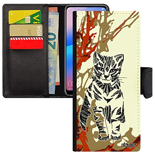 Coque Samsung Note 20 Ultra portefeuille chat tribal rigide