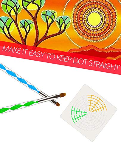 Angshop 16Pcs Mandala Art Stencils Mandala Dot Schilderen Stencils Sjablonen voor Mandala Stone Rock Schilderij Muur Art… - Image 4