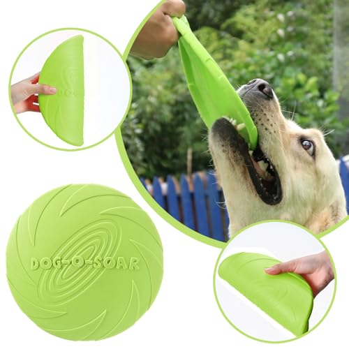 EEPLUYTY Frisbee Hund, 2er-Pack 18cm Hundefrisbee, Weiche Gummi-Frisbee, Geeignet Für Das Training Von Haustieren (Rot + Grün)
