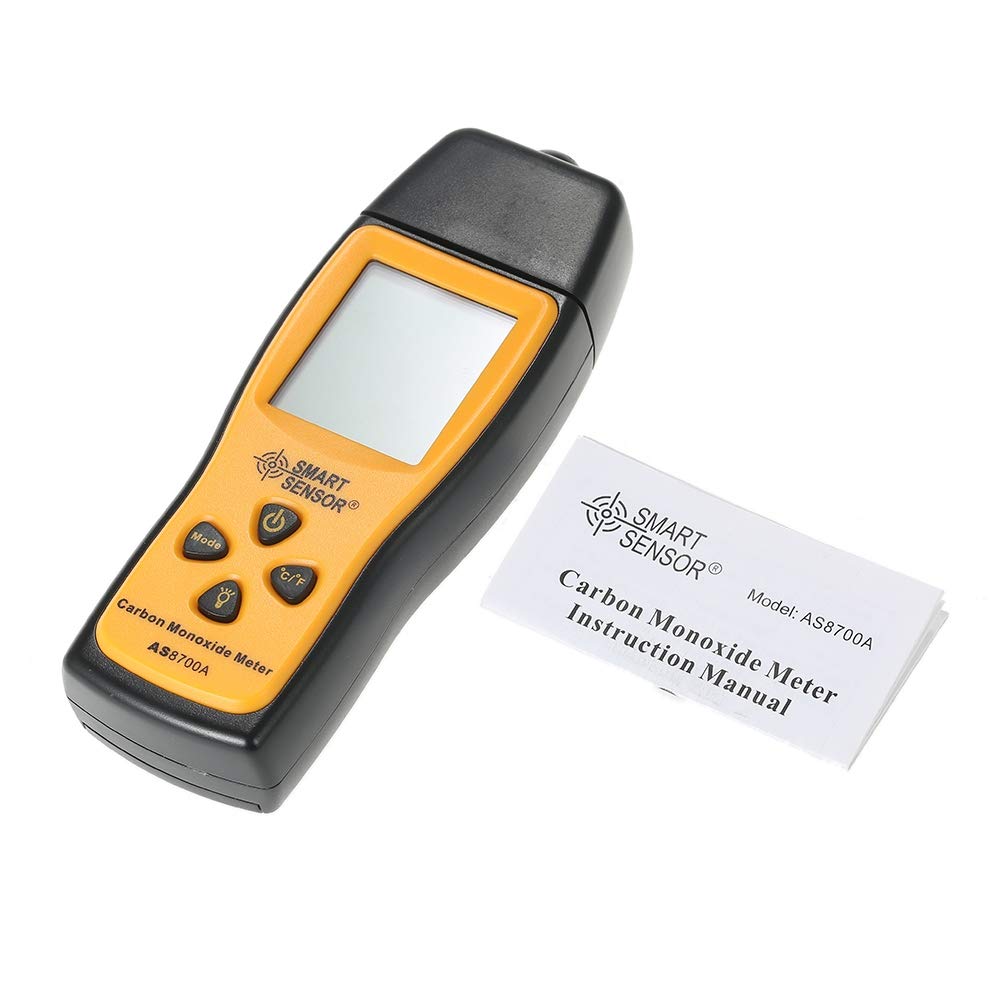 Équipement d'essai électronique CTJ Smart Sensor AS8700A Monoxyde de Poche Carbone Compteur Digital de Haute précision CO Détecteur de Fuite Analyseur, Alarme lumière sonore, Gamme: 0-1000ppm