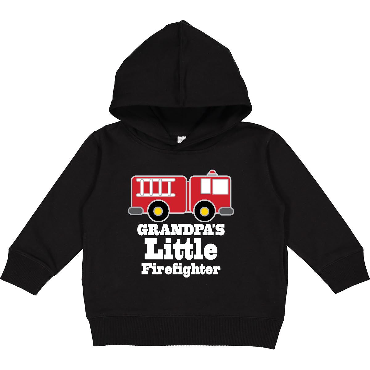 inktastic Grandpa Little Firefighter Boys Fire Truck Toddler Hoodie 2T Black 28a70