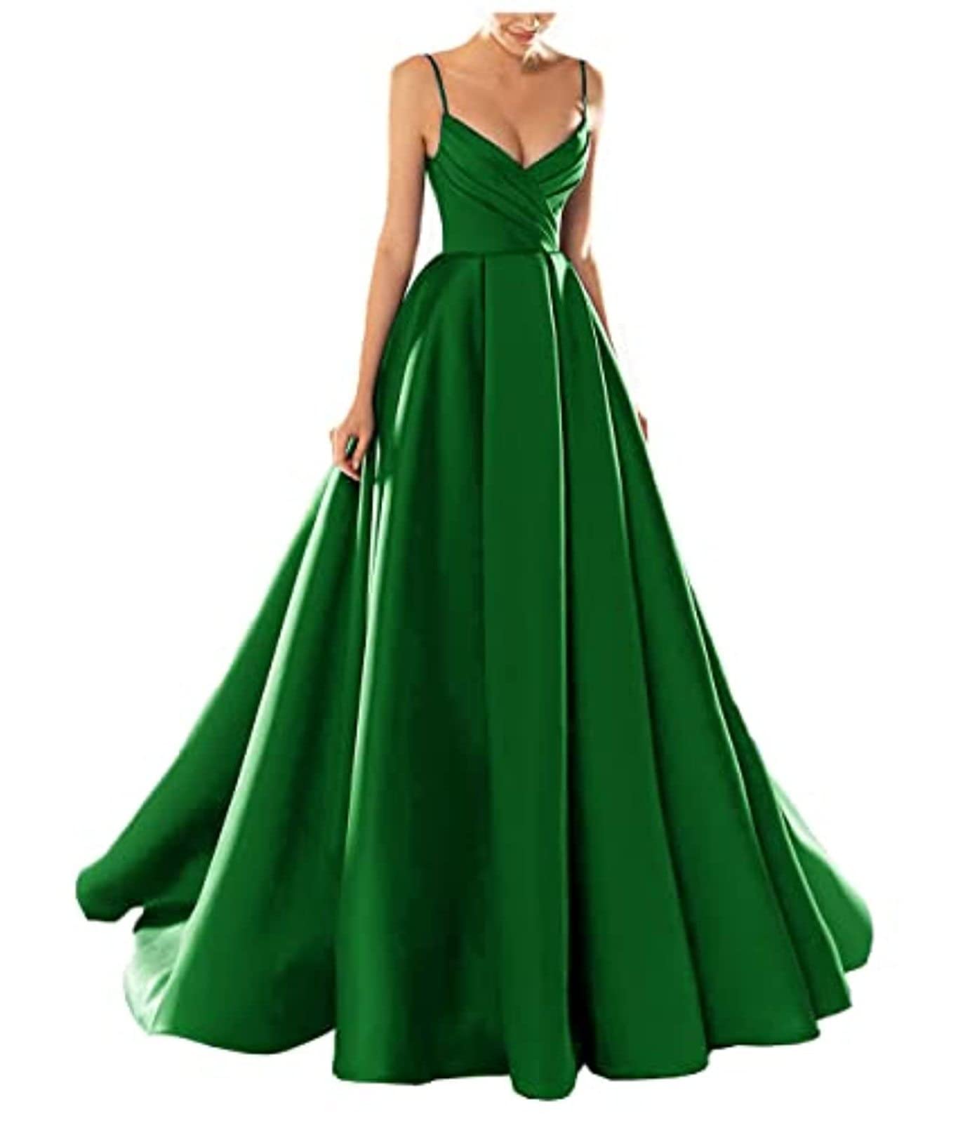 yhfshop Formal Long Evening Party Dress,Sexy V-Neck Spaghetti Strap Satin Evening Dress,Grape Purple,US8,Gowns Evening Bridesmaid Dresses — view 20