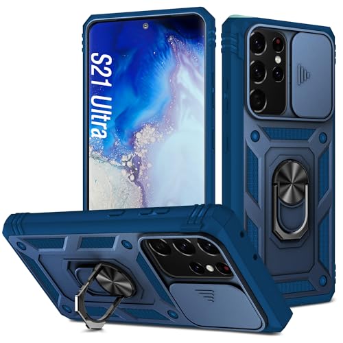 Coque de protection Samsung Galaxy S21 Ultra antichoc bleue avec clapet
