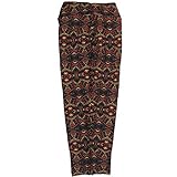 Lularoe One Size OS 70s Trippy Psychedelic Geometric Black Dark Green Pink Leggings (OS fits Adults 2-10)