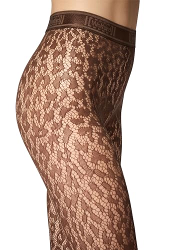 Wolford Leo Lace Tights for Women Sheer Mat Finish Hosiery with Elastic Waistband Animal Print Pantyhose Sustainable Dye4